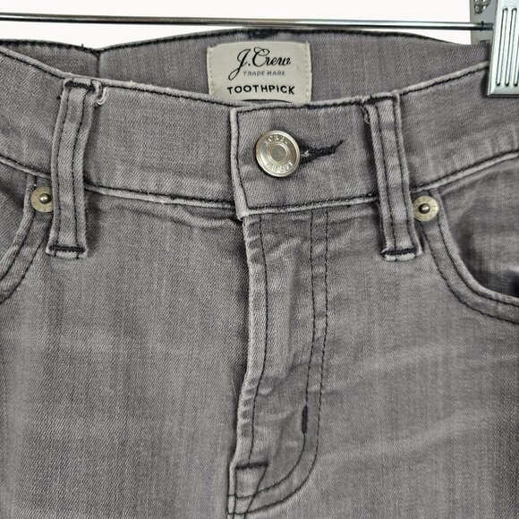 Y2K Grunge Emo Goth Dark Gray Acid Washed Skinny Slim Jean Pants Womens 29 - Picture 8 of 16